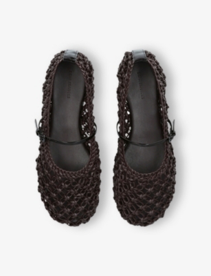 Shop Dear Frances Womens Wine Balla Weave Leather Ballet Flats Eur 41 / 8 Uk