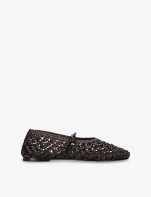 DEAR FRANCES: Balla Weave Leather Ballet Flats