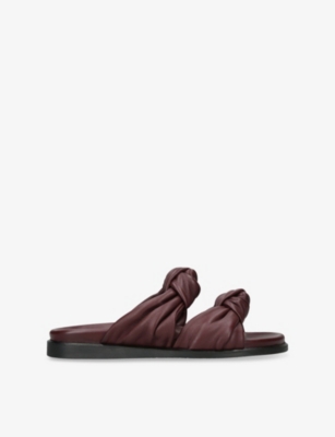 Dear Frances Leather Knot-strap Tye Slides