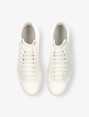 Jak Mens White Royal Leather High-top Trainers Eur 44 / 10 Uk
