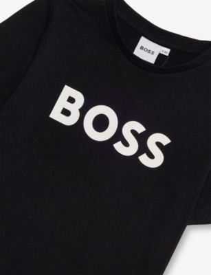 BOSS: Logo-Print Short-Sleeved Cotton T-Shirt 4-16 Years