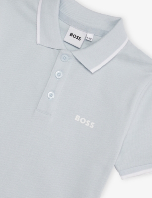 BOSS: Branded Short-Sleeved Cotton Polo Shirt 4-16 Years