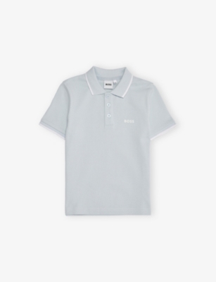 BOSS: Branded Short-Sleeved Cotton Polo Shirt 4-16 Years