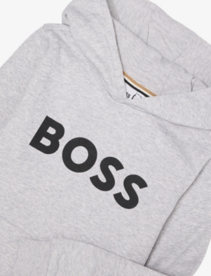 BOSS: Logo-Print Long-Sleeve Cotton-Jersey Hoody 4-16 Years