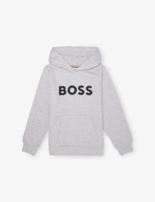 BOSS: Logo-Print Long-Sleeve Cotton-Jersey Hoody 4-16 Years