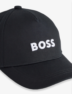 Hugo Boss Black Embroidered Cotton Baseball Cap 6-16 In Black