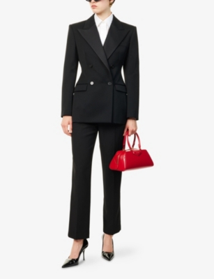 Givenchy Womens Black Peak-lapel Double-breasted Wool Blazer In Black
