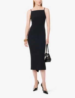 GIVENCHY: Sliced Sleeveless Cady-Crepe Midi Dress