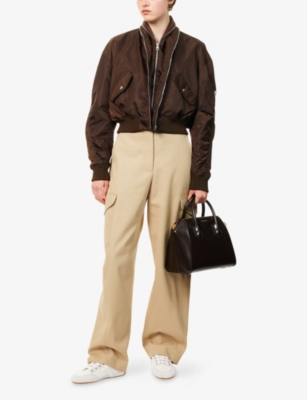 GIVENCHY: Zipped Shawl-Collar Woven Bomber Jacket