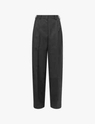 Givenchy Womens Grey Mix Low-rise Straight-leg Wool Trousers In Gray