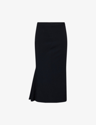 GIVENCHY: Flared Mid-Waist Woven Midi Skirt