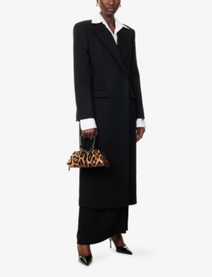 Givenchy Womens Black Regular-fit Double-breasted Wool Coat In Black