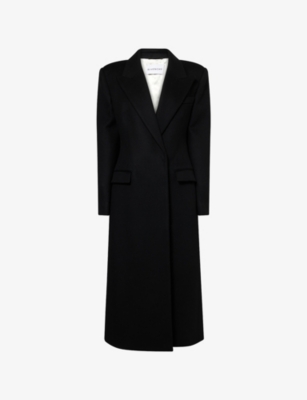 Givenchy Womens Black Regular-fit Double-breasted Wool Coat In Black