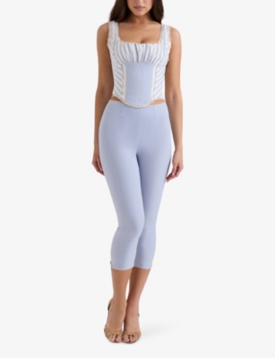 HOUSE OF CB: Carella Fitted Capri Stretch-Woven Trousers