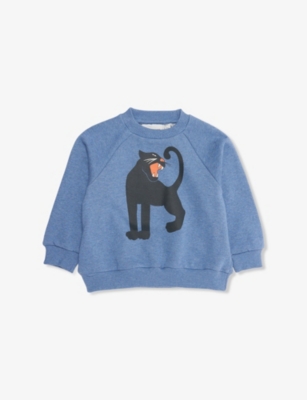 MINI RODINI: Panther Raglan-Sleeves Cotton-Jersey  Sweatshirt 9 Months-11 Years