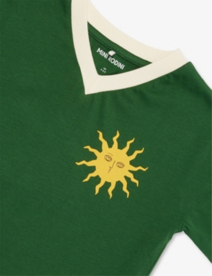 MINI RODINI: Sun V-Neck Cotton-Jersey T-Shirt 9 Months-11 Years