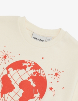 MINI RODINI: Society Crewneck Cotton-Jersey Sweatshirt 9 Months-11 Years