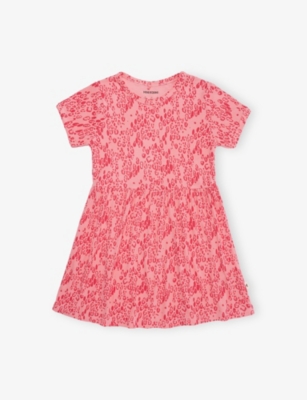 MINI RODINI: Mini Leopard Ribbed Stretch-Woven Dress 9 Months-11 Years