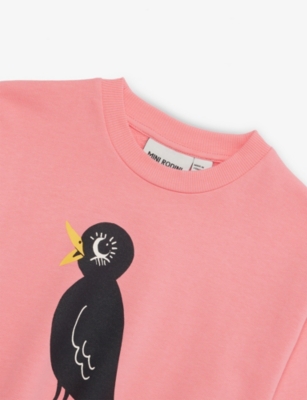 MINI RODINI: Bird Round-Neck Cotton-Jersey Sweatshirt 9 Months-11 Years