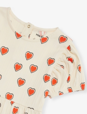 MINI RODINI: Outlined Hearts Short-Sleeve Stretch-Cotton 9 Months - 11 Years