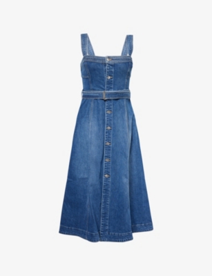 Simkhai Womens Trancoso Alba Bustier Denim Midi Dress