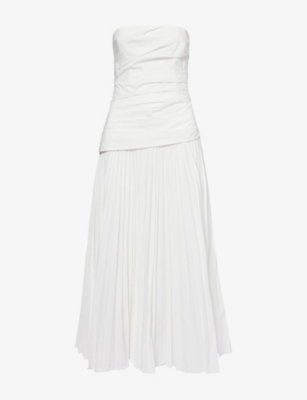 Shop Simkhai Womens Arie Bustier Cotton-blend Midi Dress White