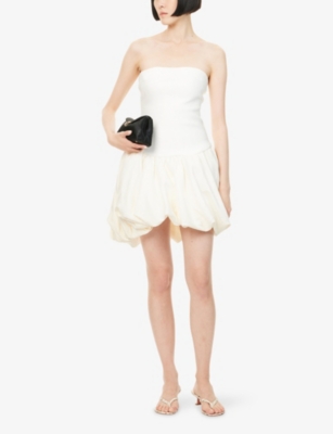 Simkhai Womens Sand Pollie Balloon Linen-blend Mini Dress In White