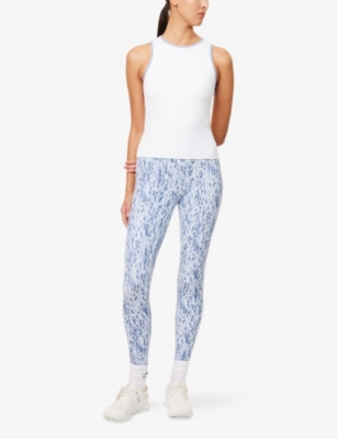 Varley Womens White/blue Rain Agneta Performance Stretch-woven Top Xl