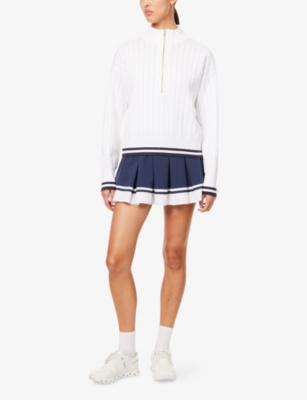 VARLEY: Mariam Pleated Stretch-Woven Skort