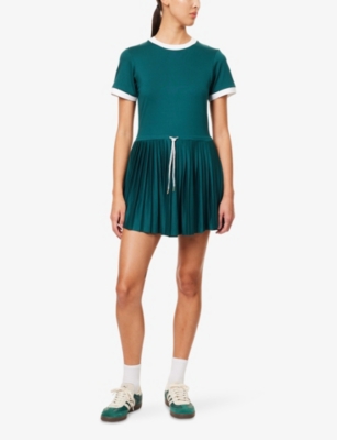 Varley Womens Trent Court 30 Stretch-jersey Mini Dress Forest Xs