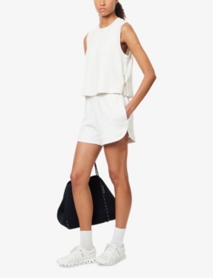 Varley Womens Ivory Marl Shea Cropped Knitted Vest Top Xs In White