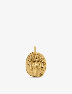 MONICA VINADER: Sisterhood Coin 18ct Yellow-Gold Vermeil Plated 925 Sterling Silver Pendant Charm Necklace