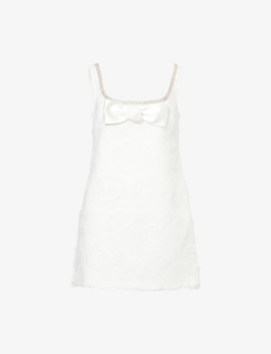 SELF-PORTRAIT: Bow-Front Tulle Lace Mini Dress