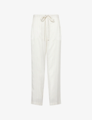 KHAITE: Trenton Striped Silk Trousers