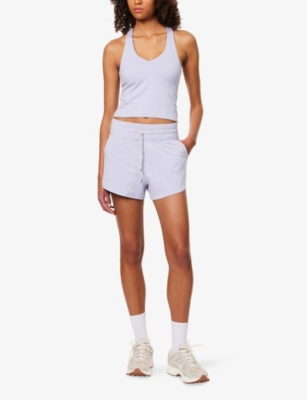 Lululemon Womens Halo Performance Drawstring Stretch-woven Shorts Lavender Mist Heather
