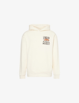 Market Ns  X London Flower  Graphic-print Cotton-jersey Hoody Ecru