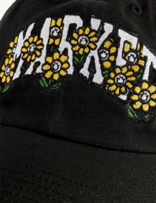 Market Ns Black  X London Flower  Daisy Brand-print Cotton-canvas Baseball Cap