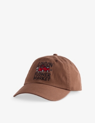 Market Ns  X London Flower  Brand-embroidered Cotton-canvas Cap Brown In Brown