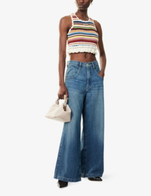 GANNI: Crochet Sleeveless Cotton Top