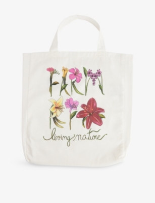 Farm Rio Womens Multicoloured Floral Pattern Cotton Tote Bag