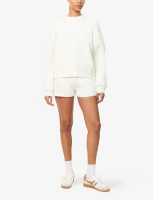 THE COUTURE CLUB: Emblem-Appliqué Ribbed Knit Shorts