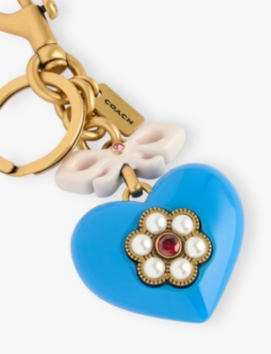 COACH: Heart Embellished Brass Bag Charm