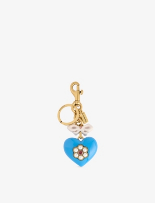 COACH: Heart Embellished Brass Bag Charm