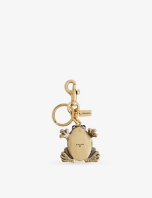 COACH: Frog Crystal-Embellished Brass Bag Charm