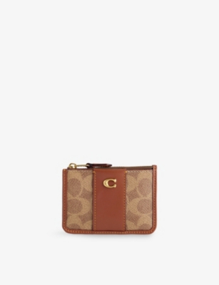 Coach Womens B4/tan Caramel Essential Coated-canvas Card Holder