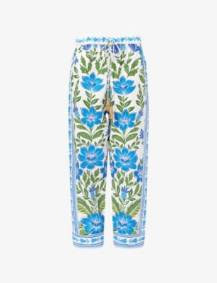 FARM RIO: Tropicance Drawstring Linen-Blend Trousers