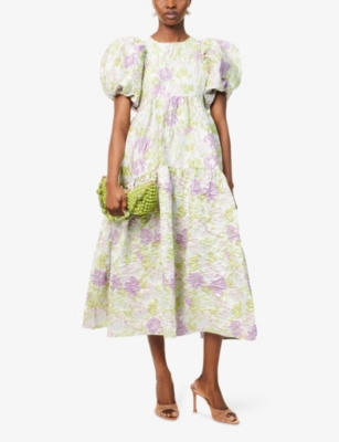 SISTER JANE: Anamaria Floral Jacquard Woven Midi Dress