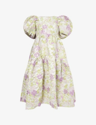 Sister Jane Womens Lilac Anamaria Floral Jacquard Woven Midi Dress