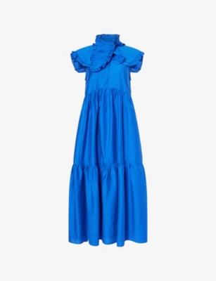 SISTER JANE: Tide Whisper Sleeveless Woven Midi Dress