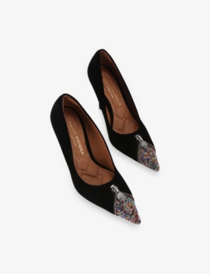 Kurt Geiger Womens Blk/other Zip Suede Courts Eur 37 / 4 Uk In Animal Print
